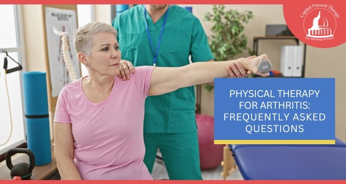 Physical therapist helping an adult with arthritis improve joint mobility and strength | Capitol Physical Therapy | Washington DC Physical Therapists